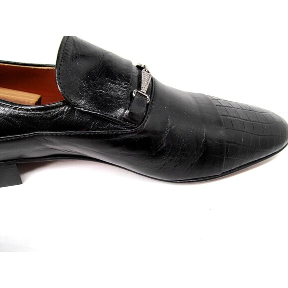 C A Anthony Italy Mens Black Leather Captoe Horsebit Loafers Size US 13 EUR 46 - Picture 11 of 16